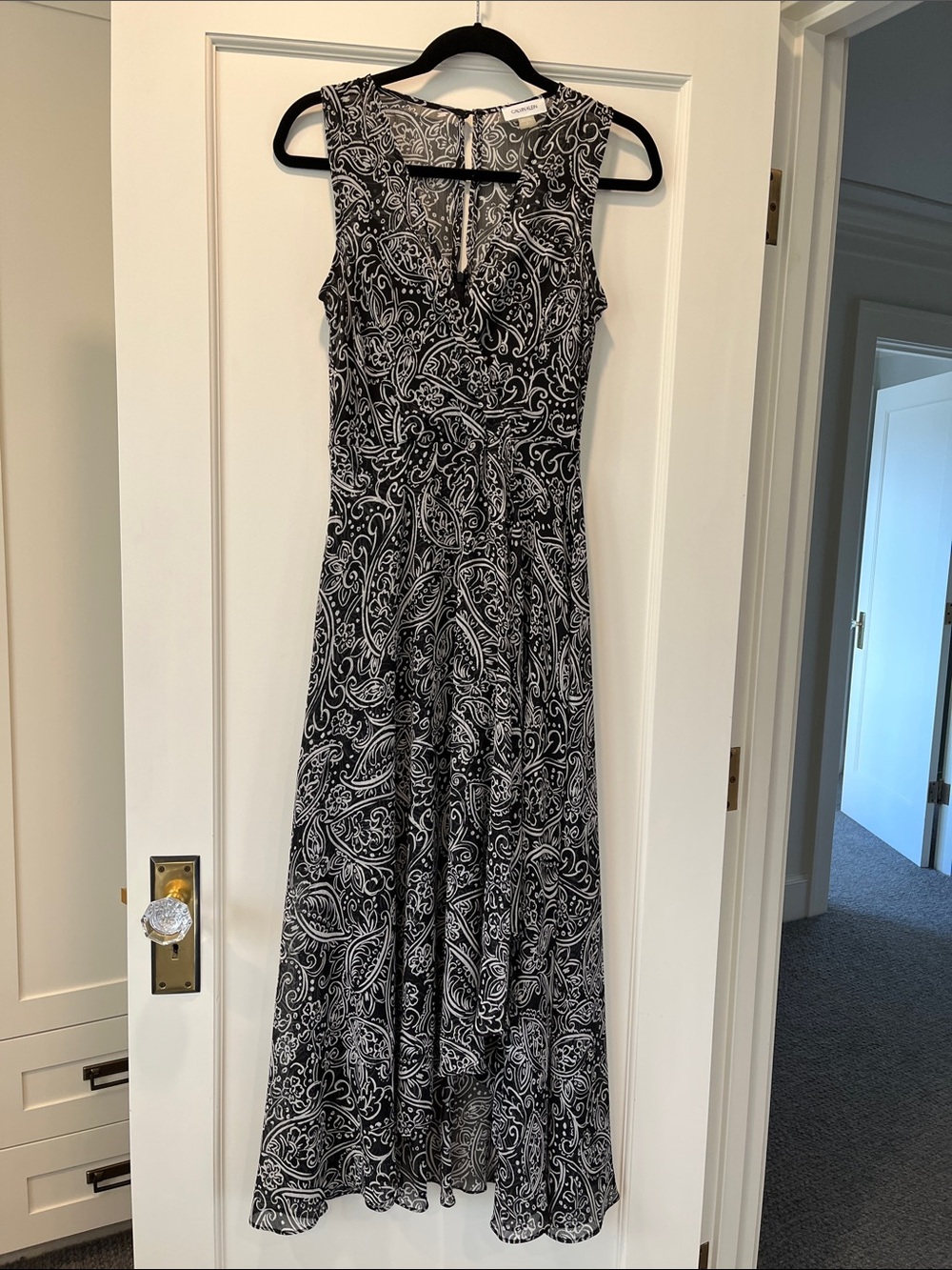 Calvin Klein Black & Cream Maxi Dress